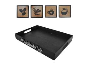 Bandeja Cantinho Do Café Decorativa Com Plaquinhas Com Borda Bandeja Cantinho Do Café Decorativa Com Plaquinhas Com Borda