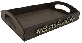 Bandeja Cantinho do Café Decorativa Marrom PP 20x14x5 Mdf