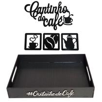 Bandeja Cantinho Do Café Retangular Grande Xícaras E Copos
