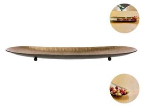 Bandeja Centro De Mesa Decorativo Dourado Multiuso Em Metal