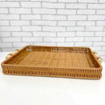 Bandeja Cesta Organizadora Multiuso Tipo Vime Para Servir E Decorar Mesa Posta Cantinho Do Café Petiscos