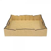 Bandeja Cesto B Quadrado Bicuda G 34x34x6cm Em MDF