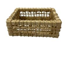 Bandeja Cesto De Palha De Milho Natural Cestinha Páscoa Presente 8x15x22