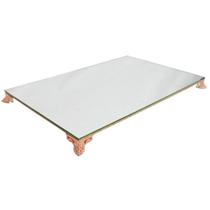 Bandeja Clássica Retangular Espelhada Pé Babilonia Pequeno Rose 30x18 MDF Madeira