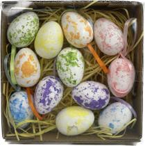 Bandeja Com 12 Ovos Manchados 4cm