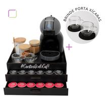 Bandeja com 2 Gavetas Porta Cápsulas Café Dolce Gusto Preta 48 Cápsulas