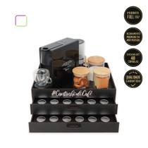 Bandeja com 2 Gavetas Porta Cápsulas Café Nespresso Decorativa Preta