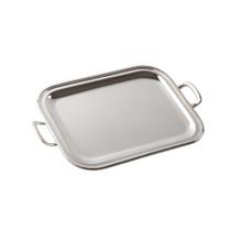 Bandeja com alça em prata Silverlux Pérola 26,5x21cm