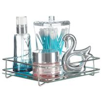 Bandeja Com Espelho Decorativa P/ Maquiagem Banheiro Lavabo