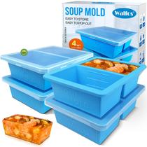 Bandeja congeladora Walfos Silicone 375 ml com tampa para sopa, molho, 4 unidades Bandeja congeladora Walfos Silicone 375 ml com tampa para sopa, molho, 4 unidades