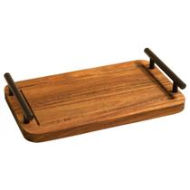 Bandeja de Acácia com Alça (40 cm)