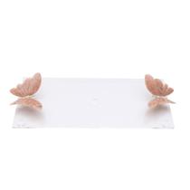 Bandeja De Acrílico Com Borboleta Em Calcita Rosa P Bandeja De Acrílico Com Borboleta Em Calcita Rosa P