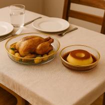 Bandeja de Acrilico com Borda Dourada Redonda ou Retangular - Kit 2 Peças Bandeja de Acrilico com Borda Dourada Redonda ou Retangular - Kit 2 Peças