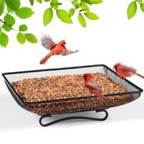 Bandeja de alimentação de pássaros MIXIDEA 28x28 cm Metal Mesh Outdoor