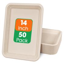 Bandeja de alimentos descartável EcoLipak 50 Pack 35,5 cm compostável
