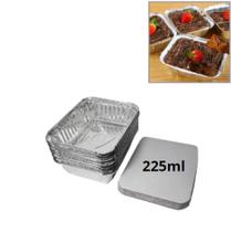 Bandeja de Aluminio Micro-ondas / Freezer Descartável Marmitinha 225ml - Com Tampa C/25Uni