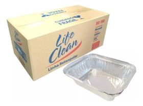 Bandeja De Aluminio Retangular 500ml Life Clean Tampa 100 Un