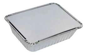 Bandeja de Alumínio Retangular 750ml c/100 Unidades - Bandeja de Alumínio Retangular 750ml c/100 Unidades -
