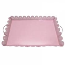 Bandeja de Alumínio Retangular com Corte Laser - ROSA - 44x25x4 cm Bandeja de Alumínio Retangular com Corte Laser - ROSA - 44x25x4 cm