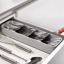Bandeja de armazenamento de talheres retrátil utensílios de mesa organizar caixa de faca titular colher garfo gaveta rec