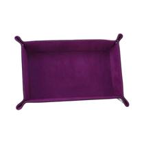 Bandeja De Armazenamento Retangular Em Couro PU Veludo, Dobrável, Para Jogos De Dados, Chaves,