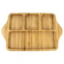 Bandeja De Bambu Com Divisórias 27,5x17,5cm Ck4359