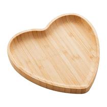 Bandeja de Bambu Coração Prato Servir Petisqueira Heart 17cm - 1356 - Lyor