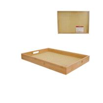 Bandeja de Bambu e palhinha 48cm x 35cm x 5cm - Hauskraft Bandeja de Bambu e palhinha 48cm x 35cm x 5cm - Hauskraft