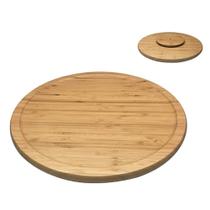 Bandeja De Bambu Giratória 35cm Para Servir