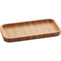 Bandeja de Bambu Hire Retangular Pequena Mesa Posta Petiscos Frutas Servir Cafe da Manha Petisqueira Cozinha Lyor