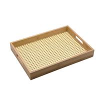 Bandeja de Bambu Oikos com Palha 39cm Retangular