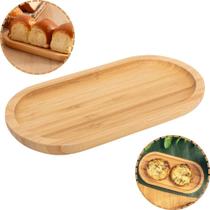 Bandeja De Bambu Oval Multiuso Petisqueira Banheiro 24cm Bandeja De Bambu Oval Multiuso Petisqueira Banheiro 24cm