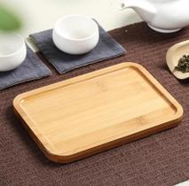 Bandeja de bambu petisqueira retangular