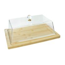 Bandeja de bambu redonda com tampa 35x20cm
