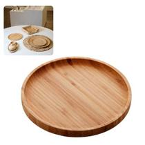 Bandeja de Bambu Redonda Round 20x20x1,5cm Luxo - Lyor