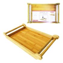Bandeja De Bambu Retangular Com Alça 38x23cm - Elegant - Bambu Nacional Bandeja De Bambu Retangular Com Alça 38x23cm - Elegant - Bambu Nacional