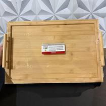Bandeja de bambu retangular com alça grande para cozinha cantinho do café servir multiuso marrom bandeija hauskraft
