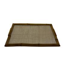 Bandeja de Bambu Retangular G com Vidro