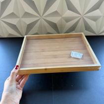 Bandeja de bambu retangular multiuso com borda marrom para servir cozinha cantinho do café decoração decorativa bandeija