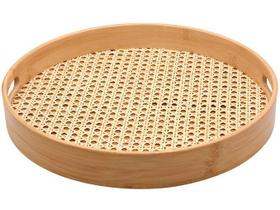 Bandeja de Bambu Vazada Redonda Média 35cm - Oikos Bandeja de Bambu Vazada Redonda Média 35cm - Oikos