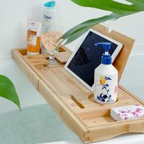Bandeja de banheira Caddy Deep Calm Bamboo Expansível Bandeja de banheira Caddy Deep Calm Bamboo Expansível