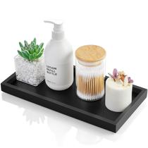 Bandeja de banheiro ALELION de madeira preta de 11,7 polegadas para balcão