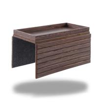 Bandeja de braço de sofá DETOR Bandeja de TV com caixa de armazenamento marrom bambu