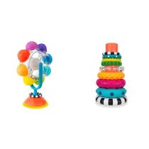 Bandeja de Brinquedos Sassy Light Up Rainbow Wheel & Stacks - 6 Meses+