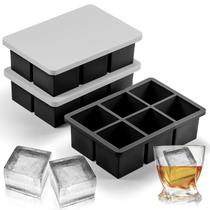 Bandeja de cubos de gelo ACOOKEE, silicone grande, 18 cubos, pacote com 3