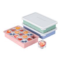Bandeja de cubos de gelo de silicone HANCELANT, pacote com 3, com tampa para freezer