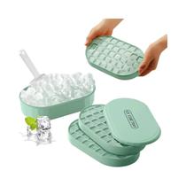 Bandeja de Cubos de Gelo Dupla com Tampa - 72 Cubos, Sem BPA, com Colher