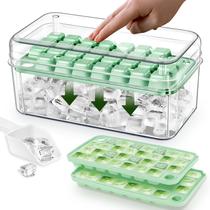 Bandeja de cubos de gelo longzon Mini com tampa e compartimento, 60 unidades para freezer Bandeja de cubos de gelo longzon Mini com tampa e compartimento, 60 unidades para freezer