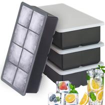 Bandeja de cubos de gelo NueZoo Large, 32 unidades com tampas removíveis - preta Bandeja de cubos de gelo NueZoo Large, 32 unidades com tampas removíveis - preta