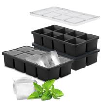 Bandeja de cubos de gelo Samuelworld Large de 2 polegadas, pacote com 3 unidades com tampa Bandeja de cubos de gelo Samuelworld Large de 2 polegadas, pacote com 3 unidades com tampa